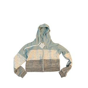 Woman's Hoodie Doublju  Medium 60% cotton 40% polyester Blue/white/gray